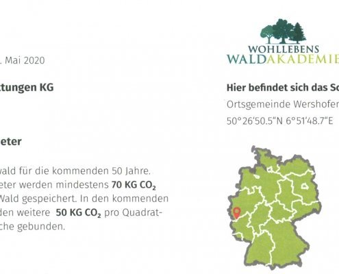 Urkunde Wiese schützt den Buchenwald